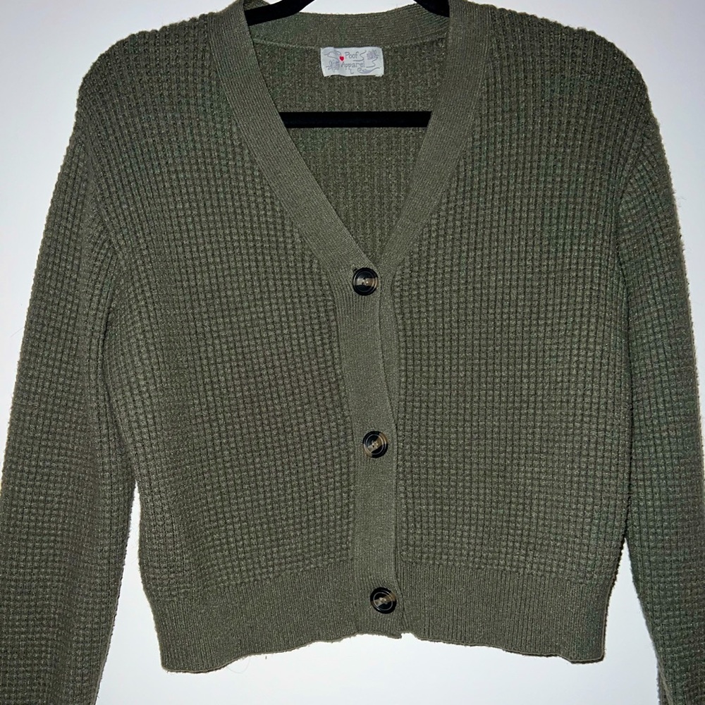 Dark Green sweater cardigan size Large